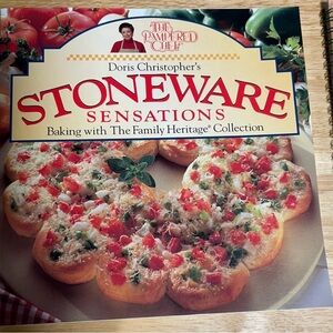 The Pampered Chef Stoneware Sensations Cookbook - Red and Green Cover